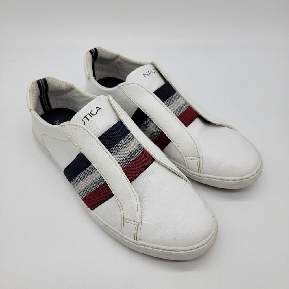 Nautica Womens Bennet 2 Stripe Slip On Sneakers (US 9.5) Very Good Condition‎